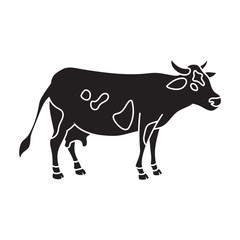 Cow vector icon.Black vector icon isolated on white background cow.