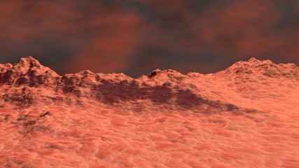 Alien World .  Exoplanet Surface desert landscape  . 3D rendering illustration