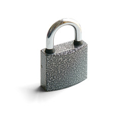 Fototapeta premium padlock made of metal gray, isolate