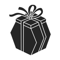 Gift box vector icon.Black vector icon isolated on white background gift box.
