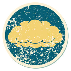distressed sticker tattoo style icon of a cloud a grey cloud