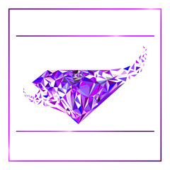 Violet, purple gems diamond shape logo