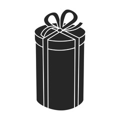 Gift box vector icon.Black vector icon isolated on white background gift box.