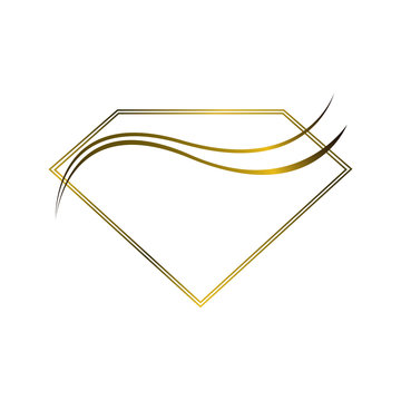 Gold color gems diamond shape logo