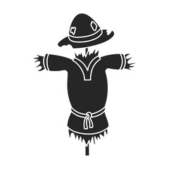 Scarecrow vector icon.Black vector icon isolated on white background scarecrow.