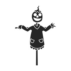 Scarecrow vector icon.Black vector icon isolated on white background scarecrow.