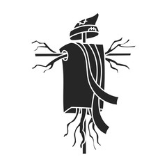 Scarecrow vector icon.Black vector icon isolated on white background scarecrow.