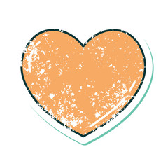 distressed sticker tattoo style icon of a heart