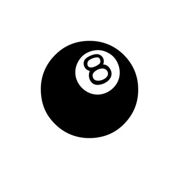 black line tattoo of a 8 ball