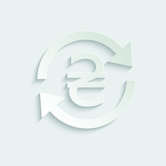 paper Vector icon hryvnia . Exchange of hryvnia currency. Ukrainian hryvnia icon. Ukrainian hryvnia sign. vector