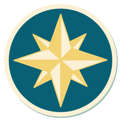 tattoo style sticker of a star