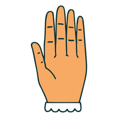 tattoo style icon of a hand