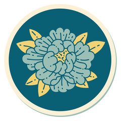 tattoo style sticker of a blooming flower