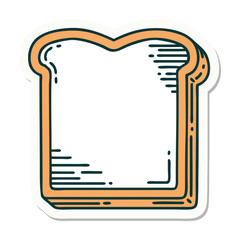 tattoo style sticker of a slice of bread