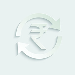 paper Vector icon Indian Rupee. Exchange of Indian Rupee currency. Indian Rupee  sign. vector