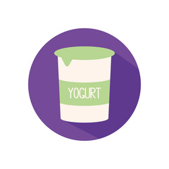 Isolated yogurt glass flat style icon vector design