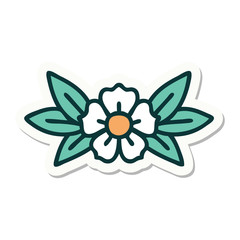 tattoo style sticker of a flower