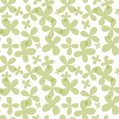 Vector seamless pattern with green four leaf clovers. Happy St. Patrick's Day. Perfect for card, invitation, poster, print, wrapping paper, packaging design