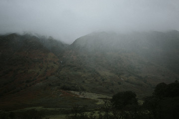clouds over mountains
