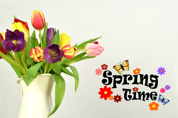 Springtime - text on colored background