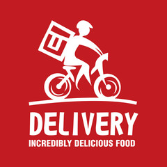 Vector food delivery, icons, logo and illustrations, man