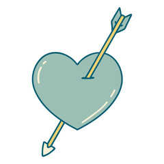 tattoo style icon of an arrow and heart