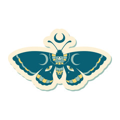 tattoo style sticker of a moth