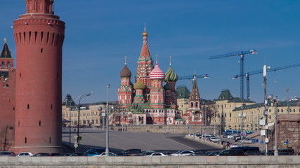 St. Basils cathedral timelapse  in Moscow, Russia