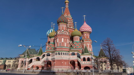 Fototapeta premium St. Basils cathedral timelapse in Moscow, Russia