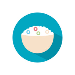 Isolated milk cereal bowl flat style icon vector design
