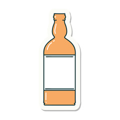 tattoo style sticker of a bottle