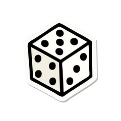 tattoo style sticker of a dice