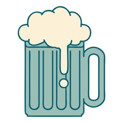 tattoo style icon of a beer tankard
