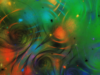 Naklejka premium green abstract fractal background 3d rendering illustration