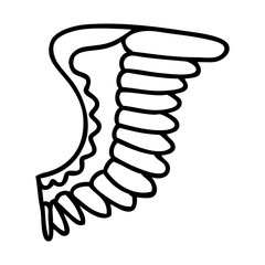 black line tattoo of a wing