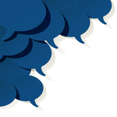 Chat speech bubbles vector color of the year 2020 Classic Blue