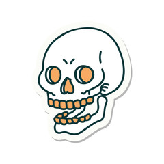 tattoo style sticker of a skull