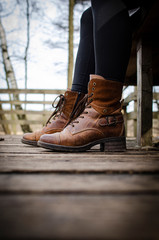 brown leather shoes