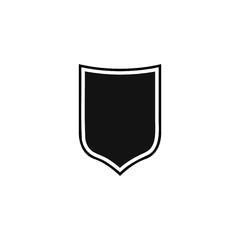 Shield icon isolated. Black shield icon. Shield in flat style