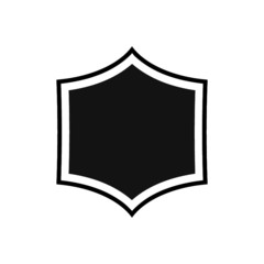 Shield icon isolated. Black shield icon. Shield in flat style