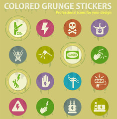 high voltage colored grunge icons