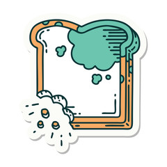 tattoo style sticker of a mouldy bread