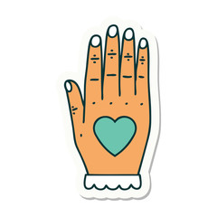 tattoo style sticker of a hand