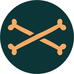 tattoo style icon of cross bones