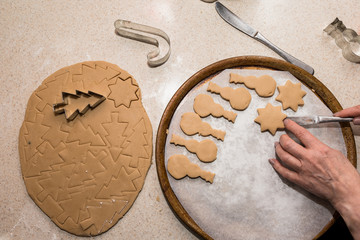Baking Short Bread with Cookie Cutters for the Christmas Season