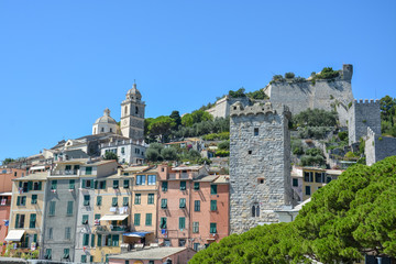 Fototapeta na wymiar The village Porto Venere near the Cinque Terre on a sunny day