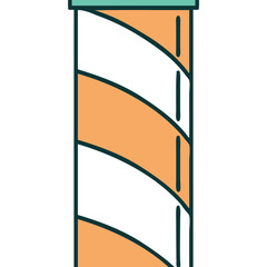 tattoo style icon of a barbers pole