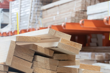 Carpentry chipboard, wooden chipboard. Wooden background. Stacked board blanks