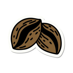 tattoo style sticker of coffee beans