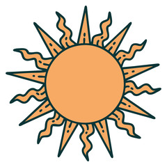 tattoo style icon of a sun